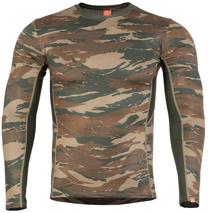 Pentagon Apollo Activity Camo T-shirt Met Lange Mouwen Bruin M Man