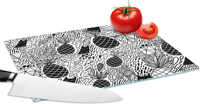 Glazen Snijplank - 28x20 - Patronen - Jungle - Fruit - Snijplanken Glas