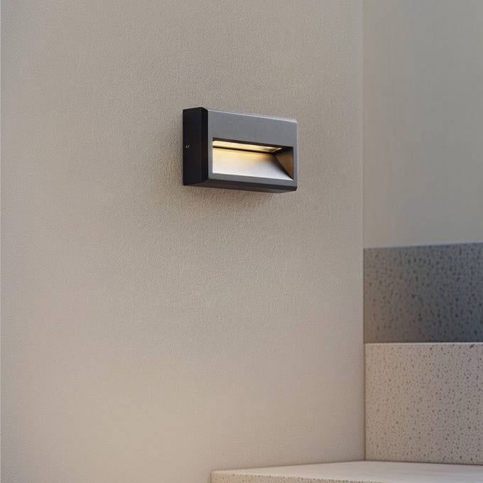 Lucande LED buiten wandlamp Weno, zwart, aluminium, IP65