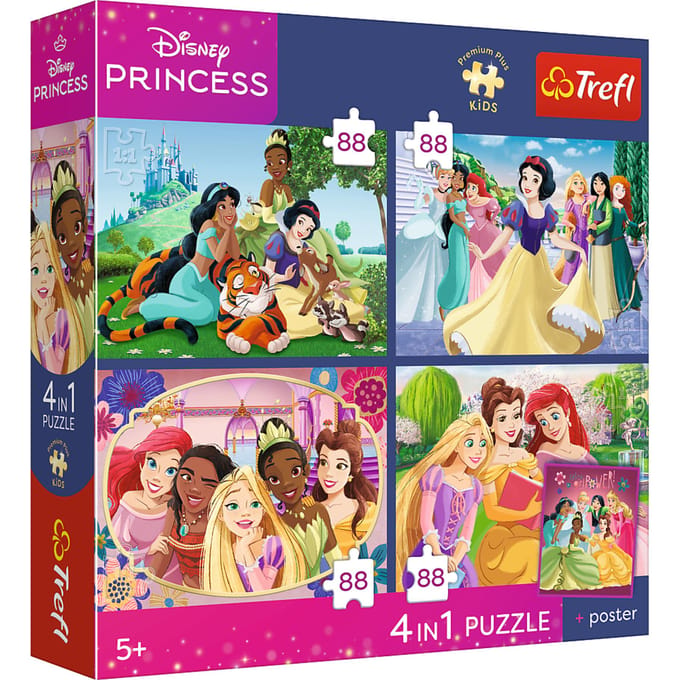 Puzzel 4 in 1 Disney Princess 4x88