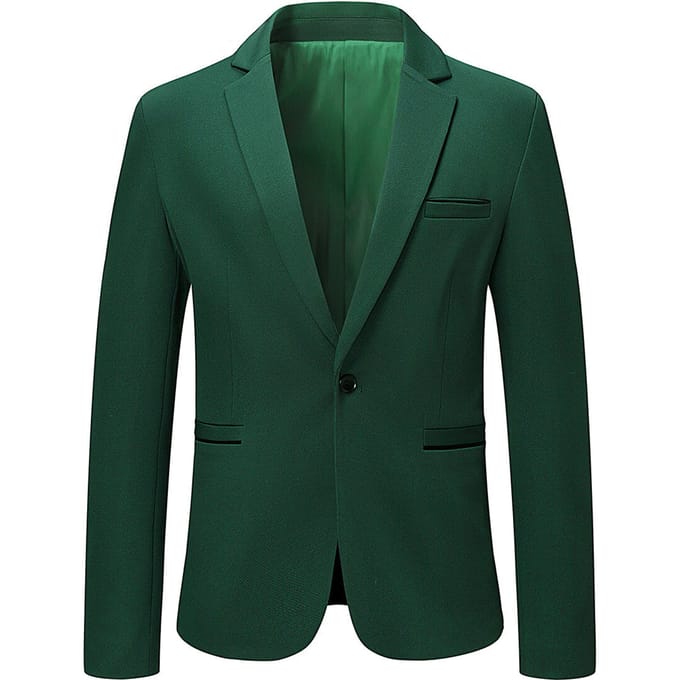 Heren colbert slim fit jas zakelijk dagelijks blazer groen