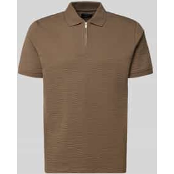 regular fit poloshirt met structuurpatroon