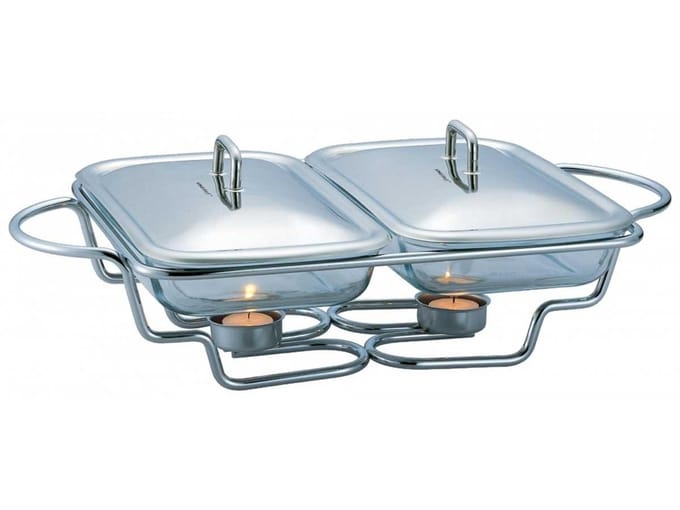 Kinghoff 1412 - dubbele warmhoudschaal - rechaud - RVS