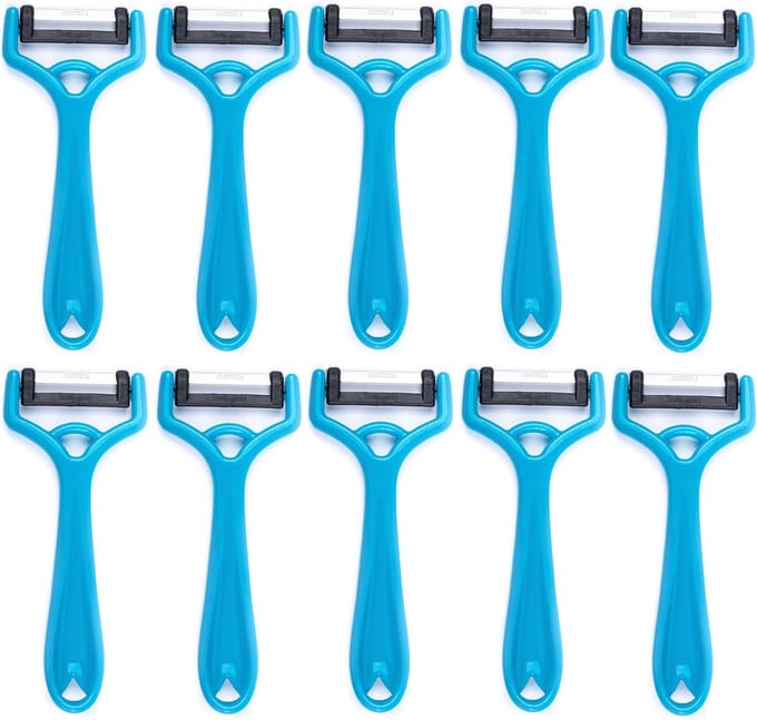 Solingen Dunschiller Uno Y-Model – Kunststof – Mes 4,2 cm – Blauw – 10 stuks