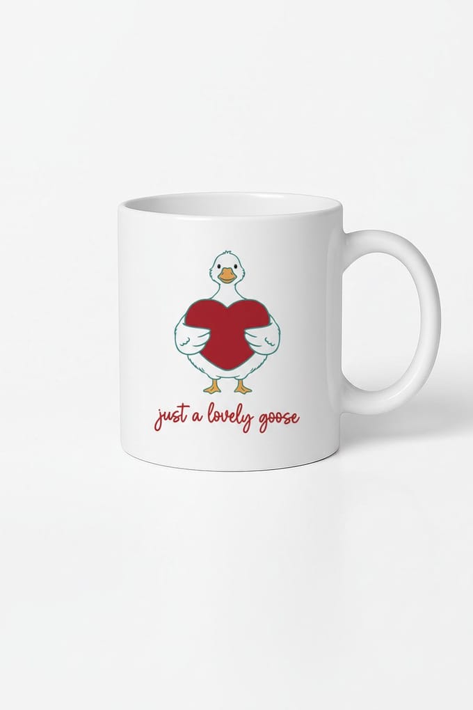 Lieve Gans Mok met Hart - 'Just a Lovely Goose' Cadeau