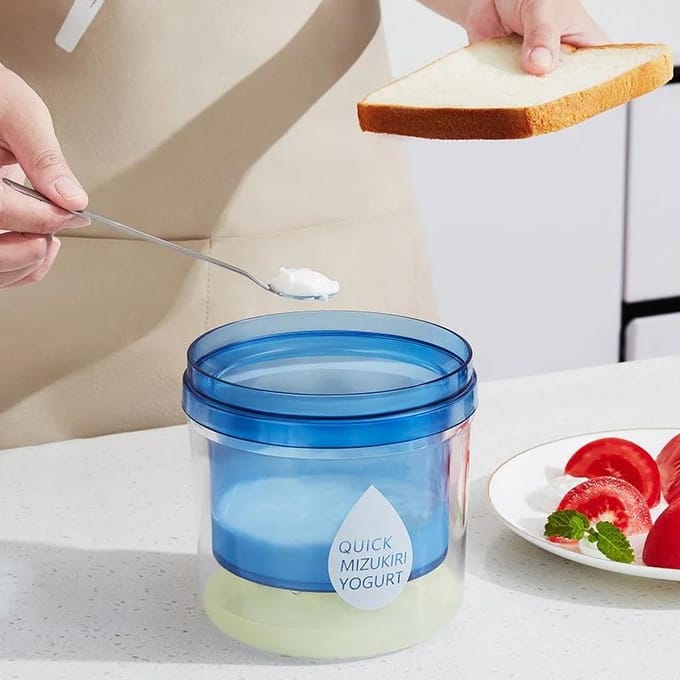 Passoire à yaourt Séparateur de petit-lait réutilisable Multiusage Yaourt grec maison à l'ancienne Lait de soja Fromage Jus Passoire drainant l'humidité blue
