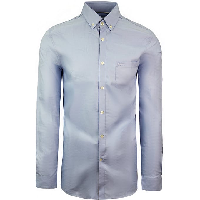 Lacoste Regular Fit Heren Blauw Overhemd