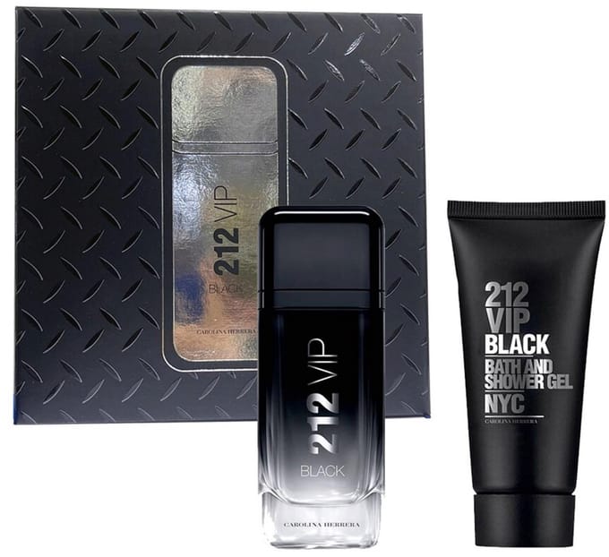 CAROLINA HERRERA 212 VIP BLACK Set 100Ml EDP + 100ML Shower Gel