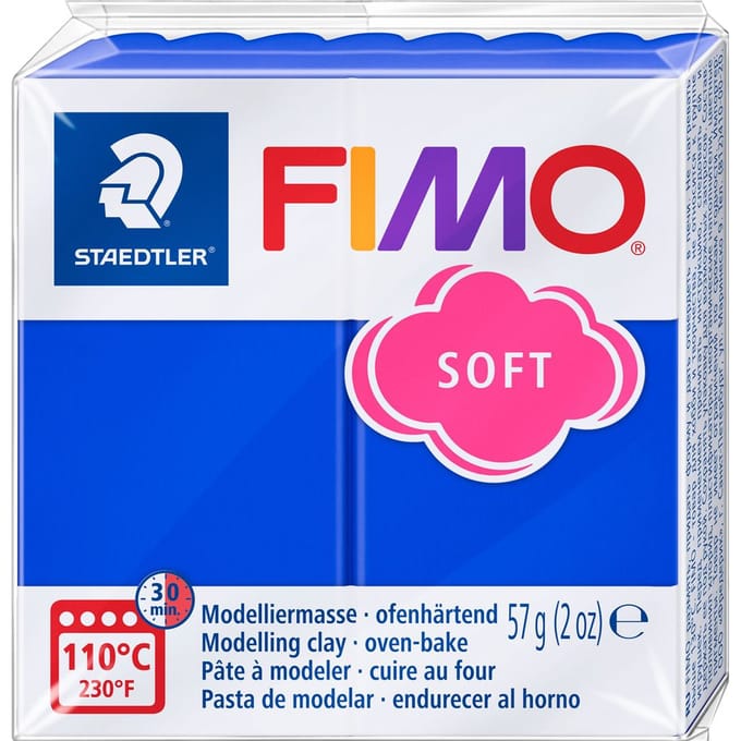 Boetseerklei Fimo soft 57 gram brilliantblauw