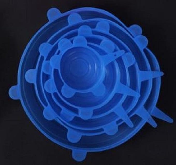 Flexibele Siliconen Deksel - 6 stuks - Herbruikbare Vacuüm Lids - Duurzaam - Universeel - Kleur Blauw