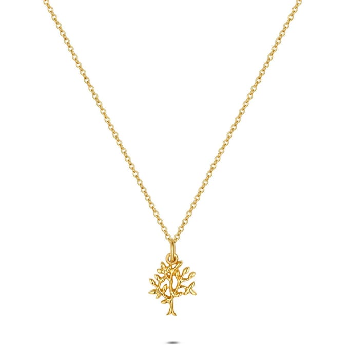 Twice As Nice Halsketting in zilver, boom Goudkleurig 42cm+5cm