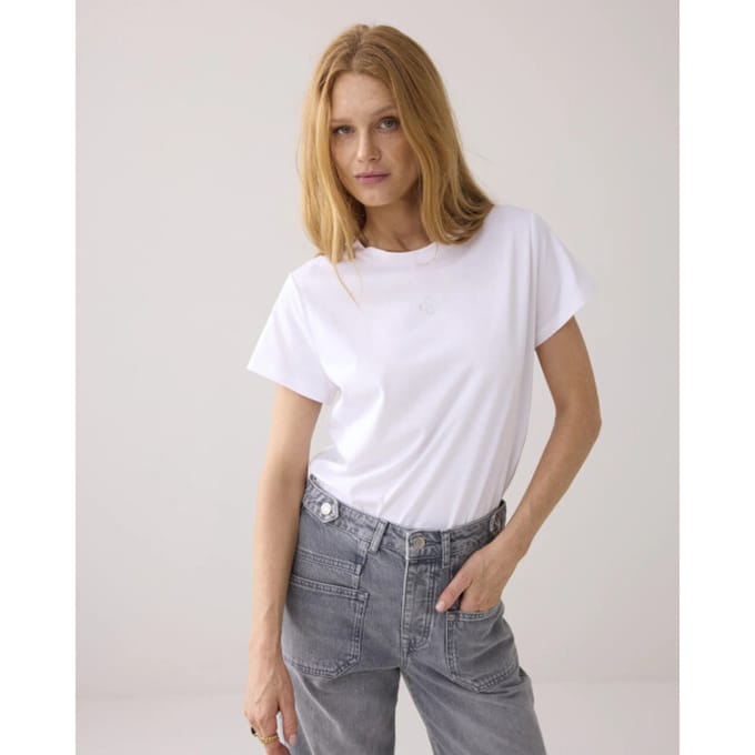 Summum 3s5185-30714 110 rhine stone logo tee white