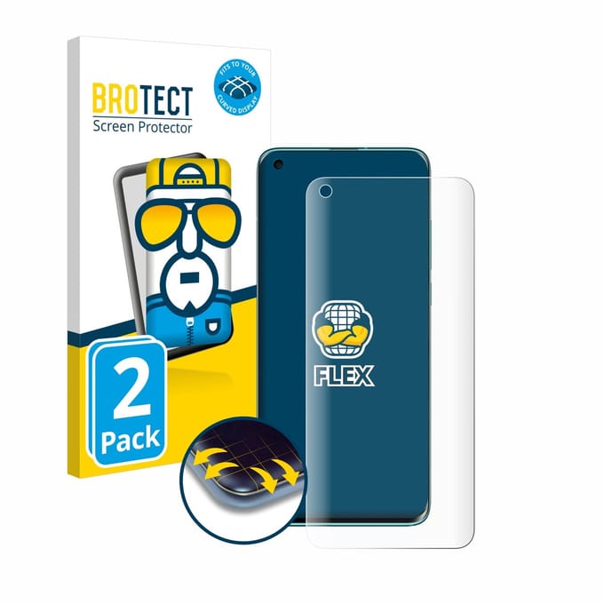 BROTECT - Screenprotector voor Xiaomi Mi 10 - Folie Beschermfolie transparant volledig dekking - (2 Stuks)