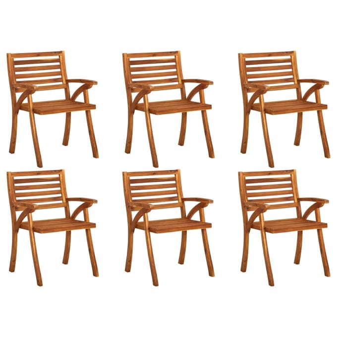 vidaXL - Tuinstoelen - 6 - st - massief - acaciahout