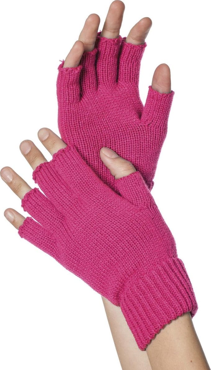 Vingerloze Handschoenen - Neon Roze - Carnaval - One Size - Unisex - Een Paar