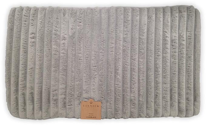 LINNICK Badmat Rib Light Grey - Microvezel - 60x100 cm - Lichtgrijs