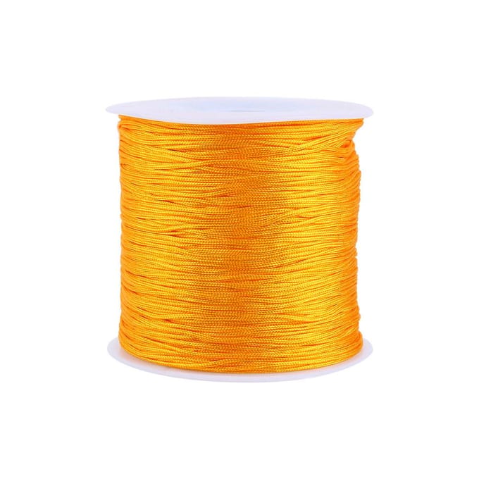 100M x 0.8mm Cordon Nylon Noeud Chinois Queue de Rat Macramé Shamballa Fil Corde Doré yellow