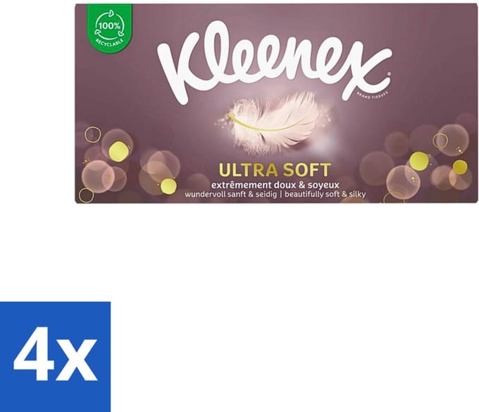 Kleenex Tissues Ultra Soft 64 stuks per verpakking - Voordeelverpakking - 4 stuks