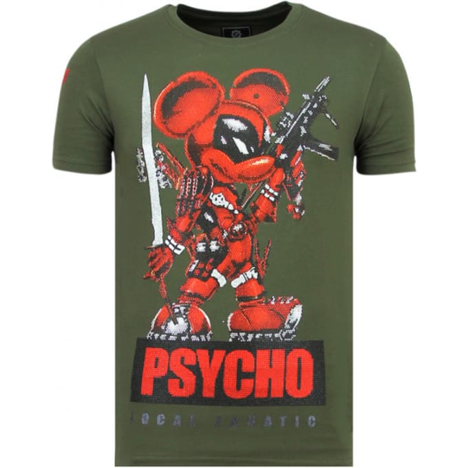Psycho Mouse - Party T shirt Mannen - 6321G - Groen