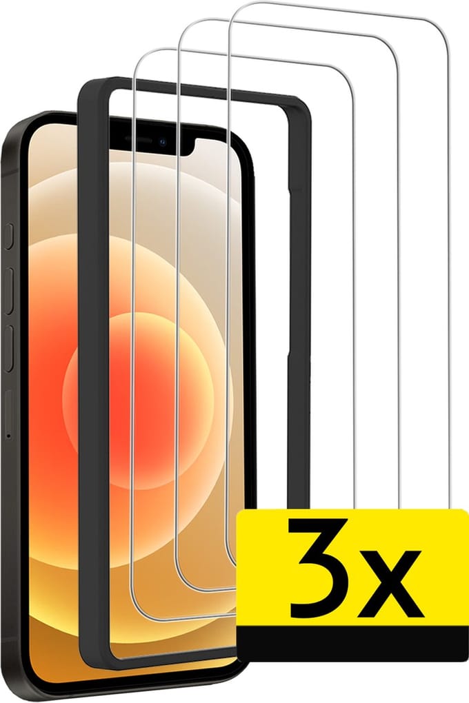 Screenprotector - Geschikt voor Apple iPhone 12 Pro Max - 3 Stuks - Met Installatie Frame - Beschermglas - Gehard Glas - Tempered Glass - Screen Protector