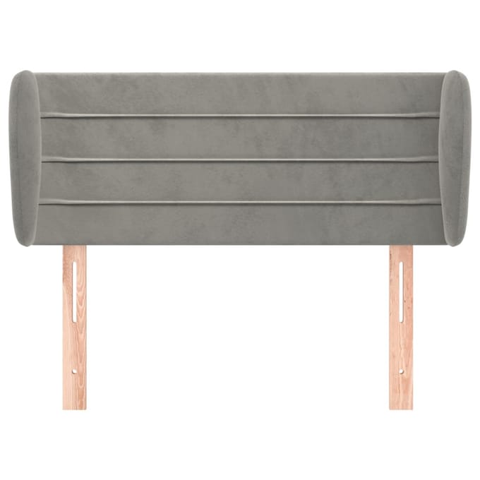 vidaXL - Hoofdbord - met - randen - 103x23x78/88 - cm - fluweel - lichtgrijs