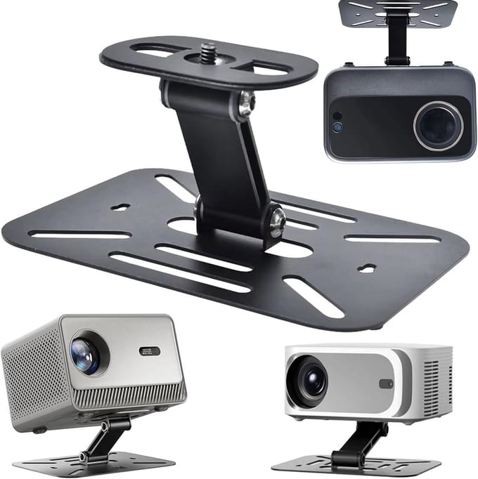 Projector Beugel - Mini Projector Stand - Flexibel Plaatsen - 3-in-1 Montage - 16 x 12 cm - Zwart