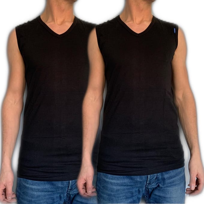 Embrator 2-pack mannen Tank-Top V-hals zwart maat L