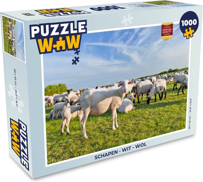 Puzzel Schapen - Wit - Wol - Legpuzzel - Puzzel 1000 stukjes volwassenen