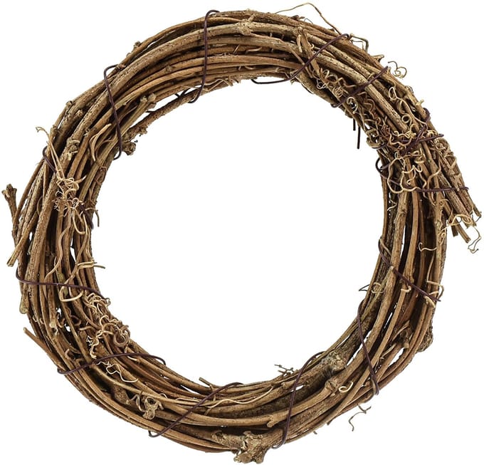 Decoratieve ring mini druivenkrans naturel Ø15cm 6 stuks DIY decoratie