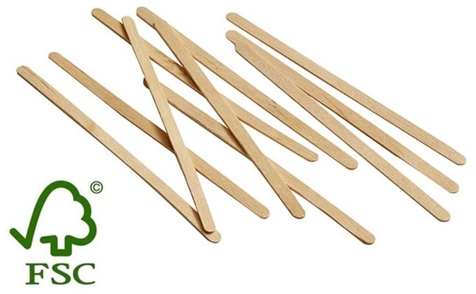 Houten Roerstaafjes FSC 110mm 2.000 st/ds.