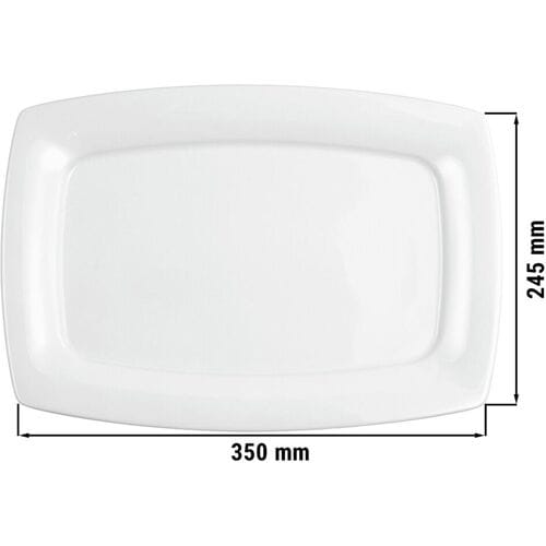 (6 stuks) SELTMANN WEIDEN Gourmetbord hoekig - 355x245mm - Wit/Uni