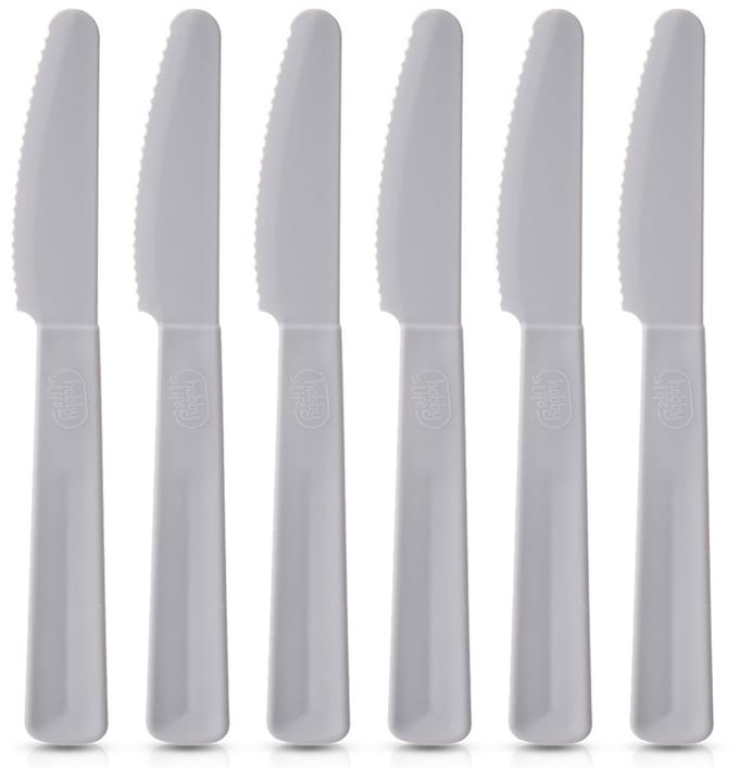 Tafelmessen Plastic Grijs 6 stuks - Tafelmessenset - Messen