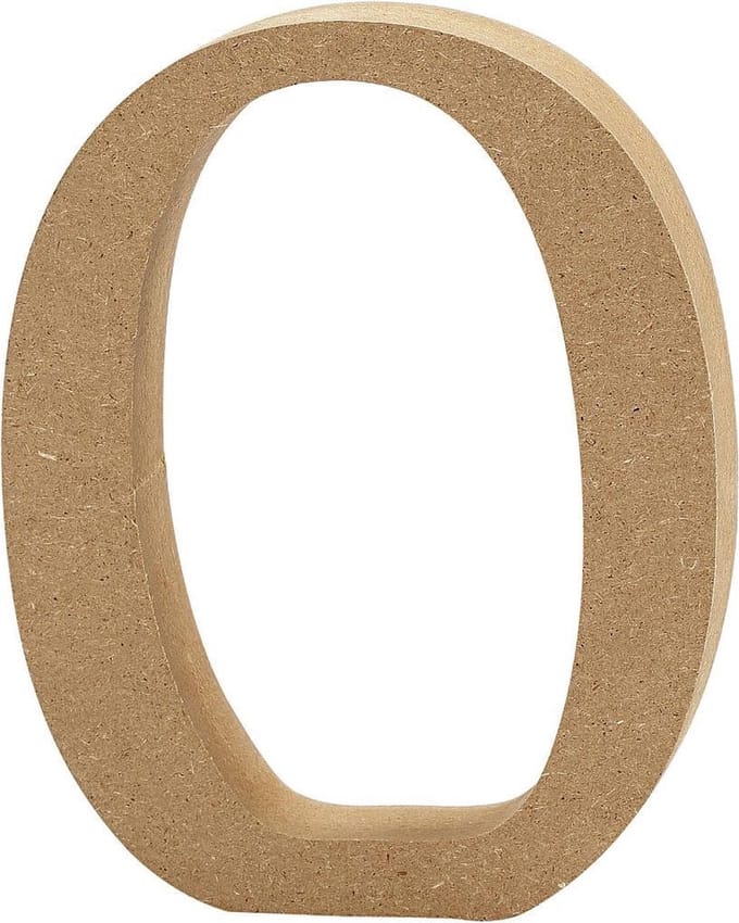 Letter, O, H: 8 cm, dikte 1,5 cm, 1 stuk