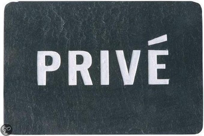 Esschert Design - Leisteen deurplaat 'prive' DP008