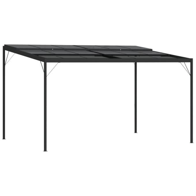 vidaXL - Prieel - met - dak - 4x3x2,5 - m - aluminium - en - staal - antracietkleurig