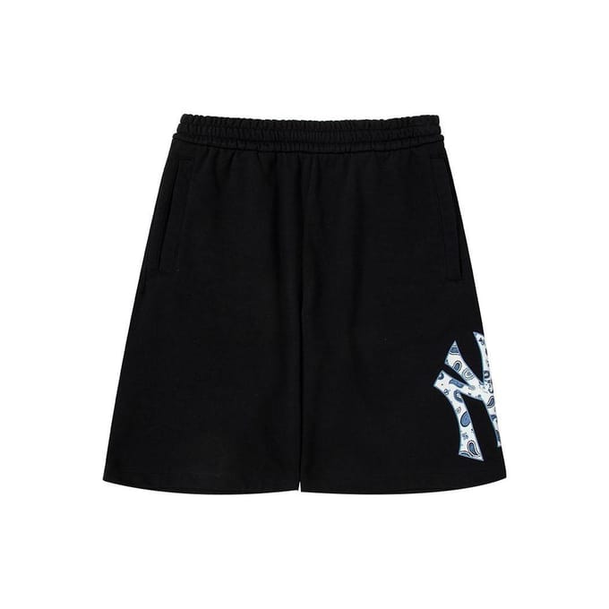 MLB SS23 New York Yankees Logo Uni Imprimé Jambe Droite Taille Élastique Short Décontracté Short Unisexe Noir 3ASPI0133-50BKS S black