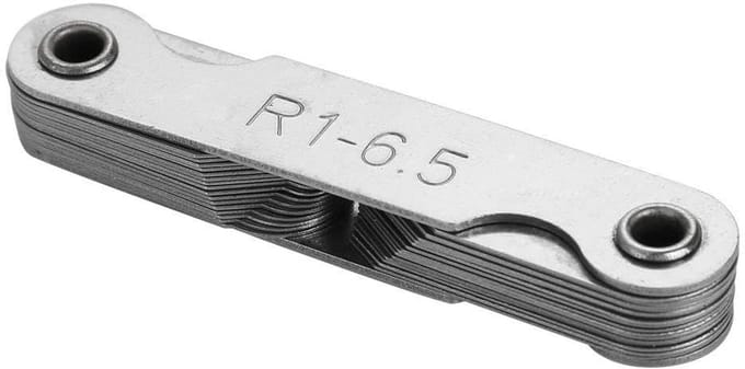Dailygoods- Radiusgroefmeter Roestvrij Staal - Concave Meter - Straalmeter R0-100mm - Duurzaam - Schokbestendig - Duidelijke Labels