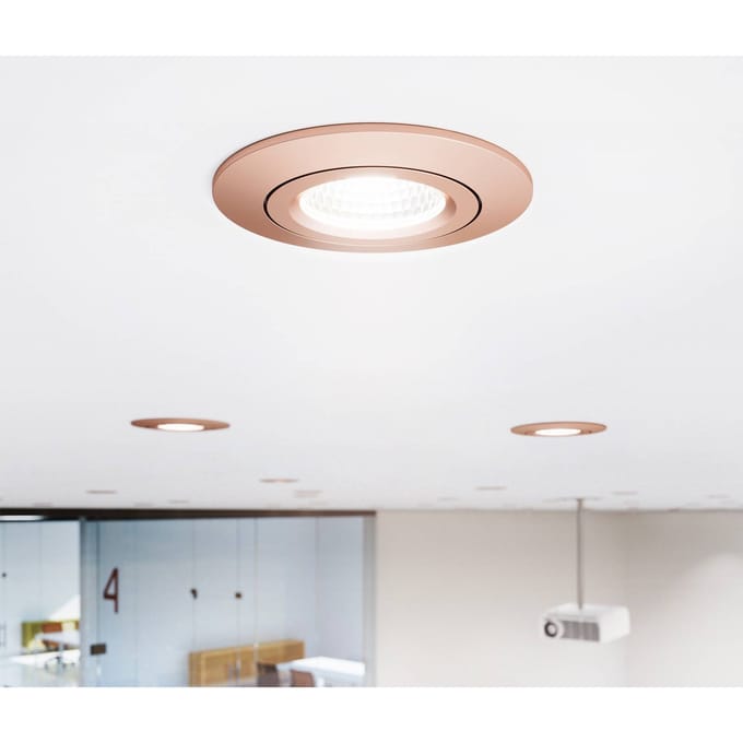 Sigor LED plafondinbouwspot Diled, Ø 8,5 cm, 6 W, Dime LED, rosé