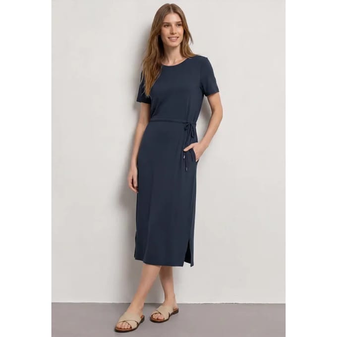 Midijurk van jersey met ronde hals