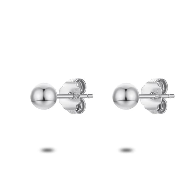 Twice As Nice Oorbellen in zilver, bol 4 mm