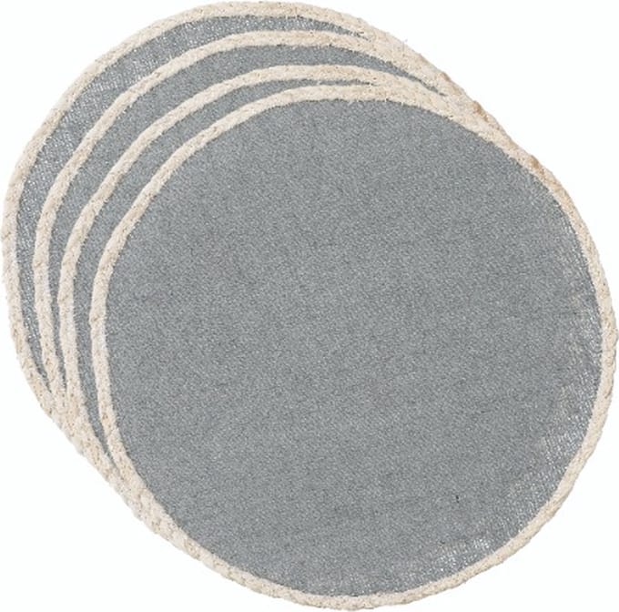 Placemats, Set van 4 Stuks, Geweven, Grijs, 39 cm - Creative Tops