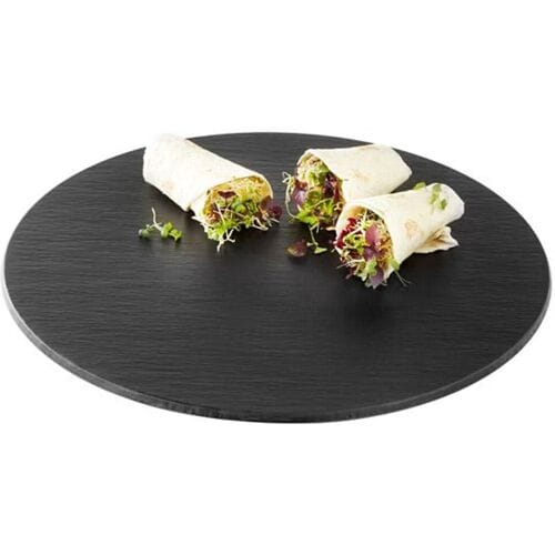 GGM Gastro (6 Stück) Tablett - SLATE - Melamin - Ø 400mm - Höhe: 10mm