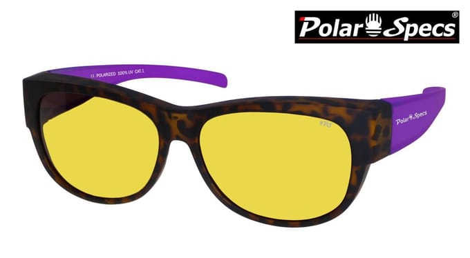Polar Specs® Overzet Nachtbril PS5097 – Mat Havana Paars – Polarized Nightdriving Cat.1 – Medium – Dames