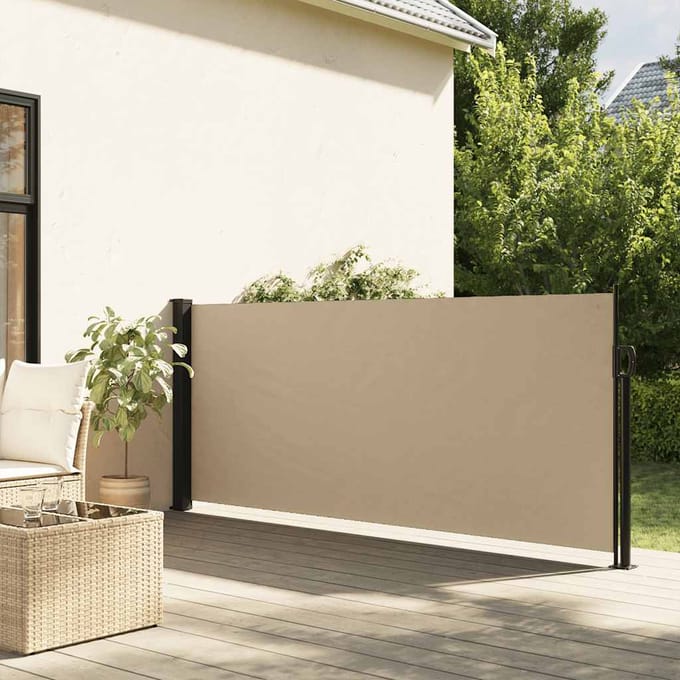 vidaXL - Windscherm - uittrekbaar - 117x300 - cm - beige