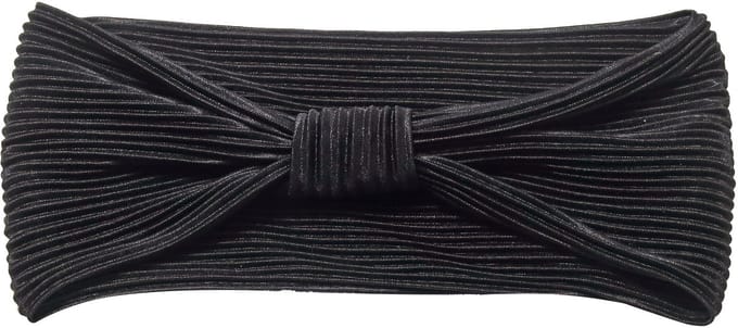 Emilie collection - haarband - zwart - Satijn - Plissé - strik