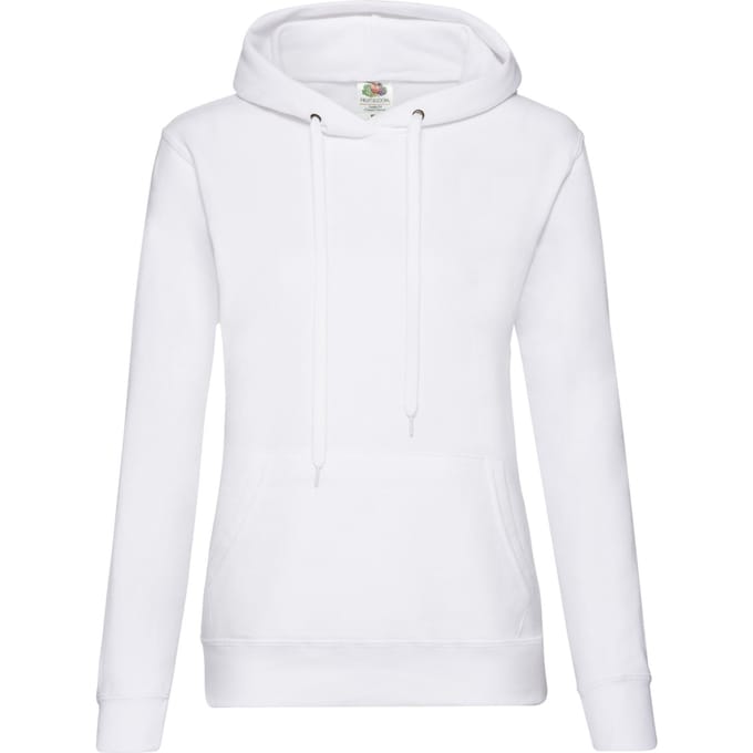 Fruit of the Loom Dames/Dames Classic Hooded Lady Fit Sweatshirt (Wit)