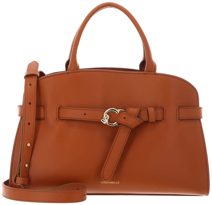 COCCINELLE Leren handtas schoudertas Sabine Handbag Crab Lichtbruin
