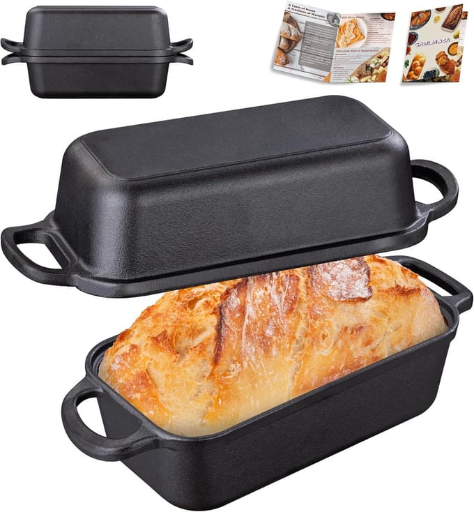 2-in-1 Gietijzeren Broodvorm met Deksel 9x5