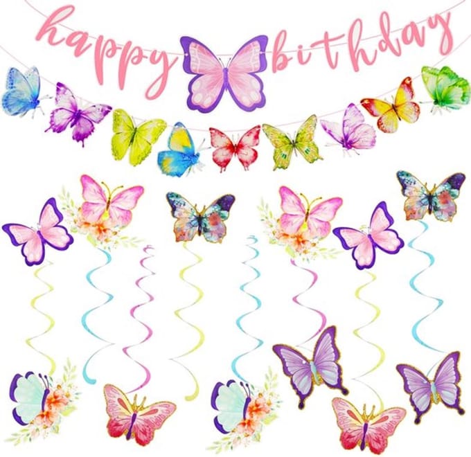 NTHProducts - Butterfly Decoration - Kleurrijke Vlinderdecoratie