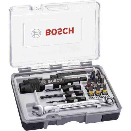 Bosch 20 deligeDrill and Drive Set - bitset - met HSS boren - schroefsleutel